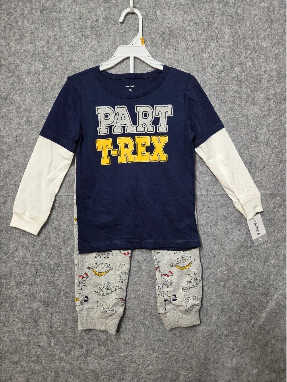 Carter's toddler Part T-Rex shirt and jogger pants set 3T Nwt